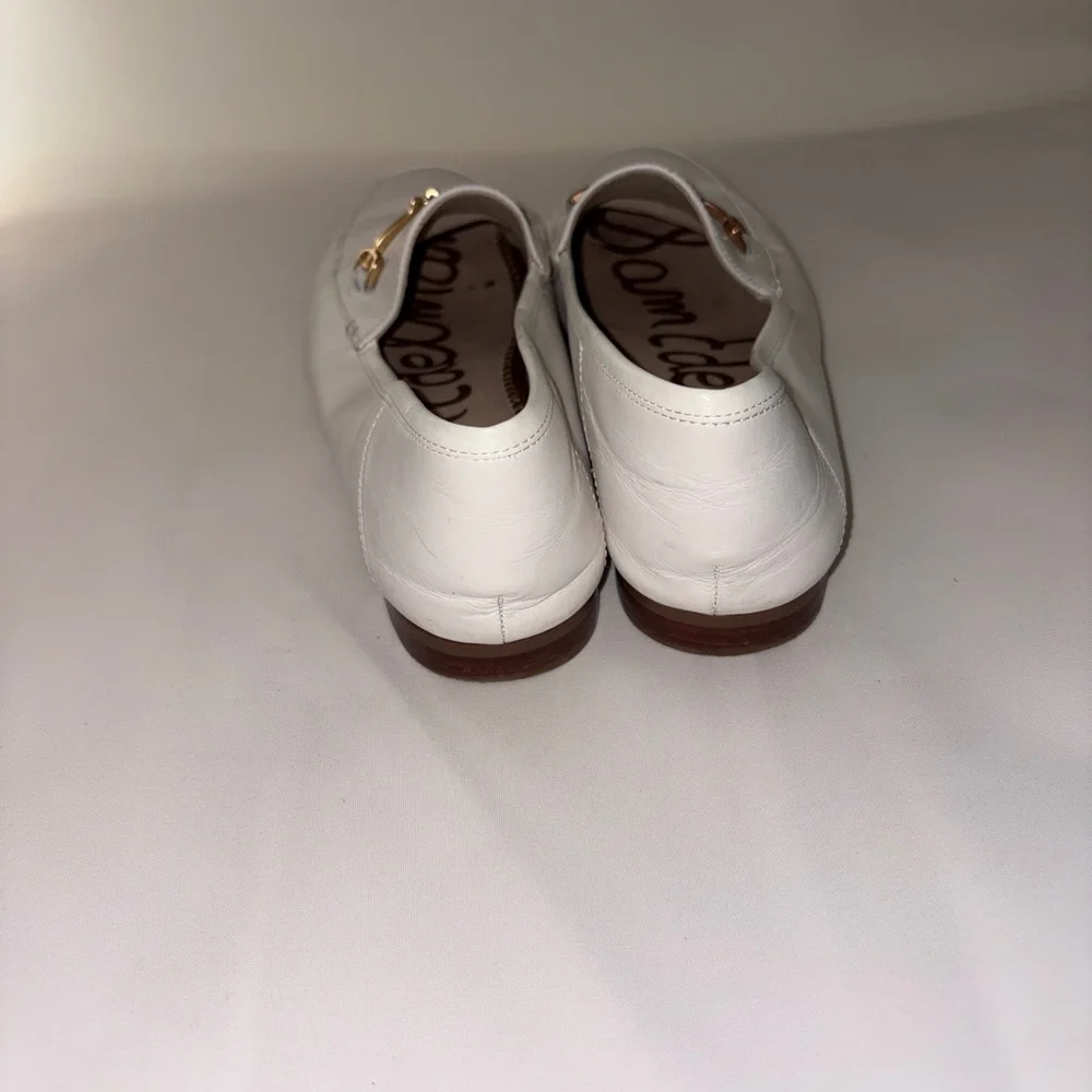 Sam Edelman White Women's Leather Loafers with Gold Bit Detail Size‎ 8 - Picture 4 of 7
